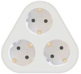 Stecher triplu Technik MT-3WH cu contact protectie 3x Schuko 3500W 16A alb