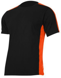 Tricou bumbac negru-portocaliu - l 