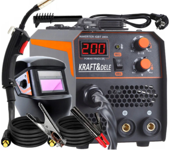 Aparat invertor sudura MIG MMA 200A electrozi sarma flux fara gaz + Masca sudura cu inchidere automata KD1872+V75207 