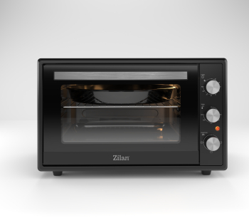 Cuptor electric Zilan ZLN2433 Putere 2000W Capacitate 65L Geam dublu Timer Termostat 3 trepte putere interior emailat Negru 