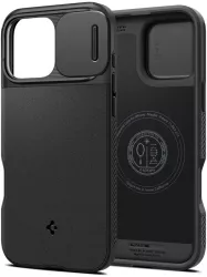 Husa iPhone 16 Pro - Spigen Optik Armor MagSafe - Black 