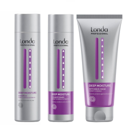Pachet pentru par uscat Londa Professional Sampon Deep Moisture 250ml + Balsam Deep Moisture 250ml + Tratament Deep Moisture 200ml 