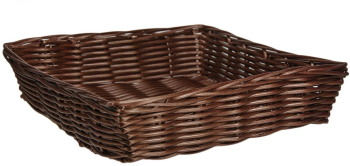Cos Impletit din Bambus Patrat 25x25x6 cm Maro 
