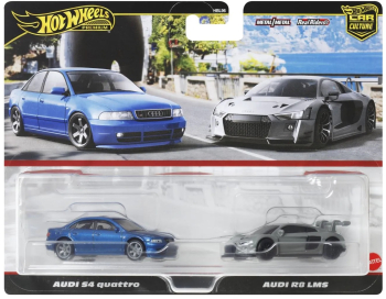 HOT WHEELS PREMIUM SET 2 MASINUTE METALICE AUDI S4 QUATTRO SI AUDI R8 LMS SCARA 1 64 