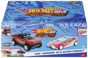 HOT WHEELS SET 2 MASINUTE METALICE PULL BACK GMC HUMMER EV SI ALPHA PURSUIT 1 43 