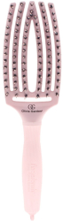 Perie cu ventilatie din par natural si tepi ionizati Olivia Garden Finger Combo Medium Pastel Pink 
