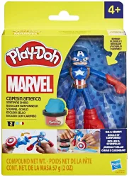 PLAY-DOH MARVEL FIGURINA FLEXIBILA CU ACCESORII CAPTAIN AMERICA 10CM 