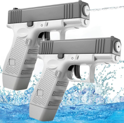 Set de 2 Pistoale cu Apa Distanta de Tragere 10m Alb/Gri SprintMag®