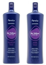 Set Fanola Wonder No Yellow Sampon neutralizator cu pigment violet 1000ml + Masca neutralizatoare cu pigment violet 1000ml 
