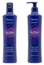 Set Fanola Wonder No Yellow Sampon neutralizator cu pigment violet 350ml + Masca neutralizatoare cu pigment violet 350ml