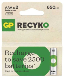 Acumulatori R3 AAA NiMH 650mAh 2buc GP ReCkyo GP65AAAHCER21-2TLB2 