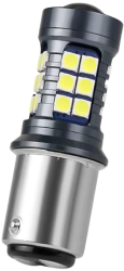 Bec LED BAU15S PY21W 27 smd cu lupa lumina alba 
