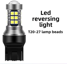 Bec LED T20 7440 W21W WY21W 27 smd cu lupa lumina alba 