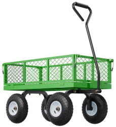 Carucior multifunctional pentru gradina 1840 x 560 x 535 mm Capacitate 400 kg Otel Roti gonflabile Laterale detasabile 