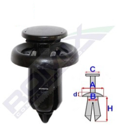 Clips Fixare Elemente Exterioare Pentru Honda 10X16.2Mm Negru Set 5 Buc 