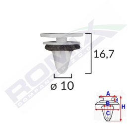 Clips Fixare Elemente Exterior Grila De Admisie Pentru Kia Si Hyundai Set 10 Buc 