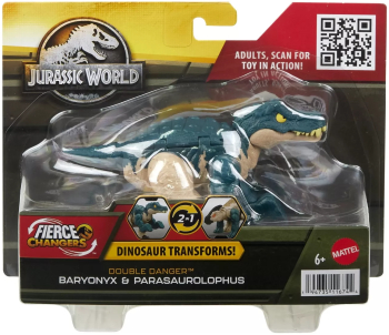 Jurassic World Fierce Changers Double Danger Dinozaur Transformabil Baryonyx Si Parasaurolophus 