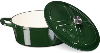 Oala antiaderenta din fonta Navaris pentru plite/cuptoare - 45cm - 7.7L - Verde 52477.01.80 