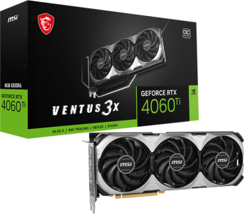 Placa video MSI VENTUS 3X E OC NVIDIA GeForce RTX 4060 Ti 8GB GDDR6 128bit DLSS 3 