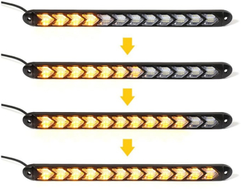 Banda led DRL - Semnalizare Dinamica Secventiala Pentru Far Flexibila - 6 module - 18 cm 