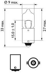Bec Auxiliar H10W 12V 10W Ba9S Set 10 Buc 
