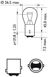 Set 2 Becuri Semnalizare P21/5W 12V Blister Philips 