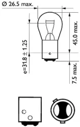 Bec Rosu Frana Pr21/5W 12V Set 10 Buc 