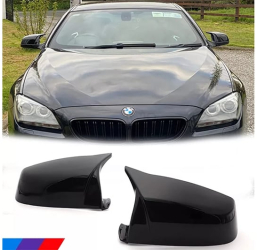 Capace oglinzi AutoREY® BMW M Style Seria 5 6 7 E60 E61 F10 F11 E63 E64 F06 F12 F13 F01 F02 Negru Lucios Batman Style 
