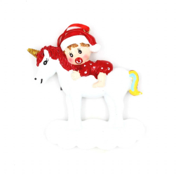 Decoratiune cu magnet - Bebelus pe unicorn 
