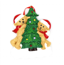 Decoratiune cu magnet - Bradut cu ursuleti 