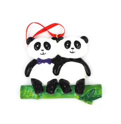 Decoratiune cu magnet - Doi ursuleti panda 