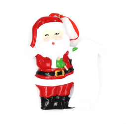 Decoratiune cu magnet - Mos Craciun uimit de lista cadourilor 