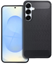 Husa Tpu compatibila cu Samsung S25 Plus Textura Fibra de Carbon Negru 