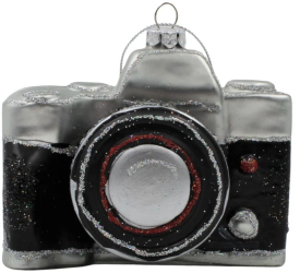 Ornament Edelman din metal - Aparat foto negru cu argintiu 