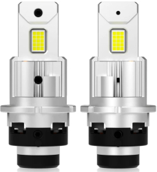 Set 2 Becuri LED D2S/R Auto 75w 30.000 Lumeni Lumina Alba 6500K 12-24 Volti CSP Canbus Radiator Aluminiu AutoREY® Premium 