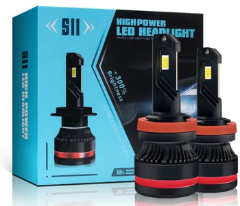 Set 2 LED-uri Auto H8 / H11 AutoREY® Premium 55w/bec 20000 Lumeni 6500K AUTO 12-24 Volti CSP Canbus fara eroare de bec ars Mie 