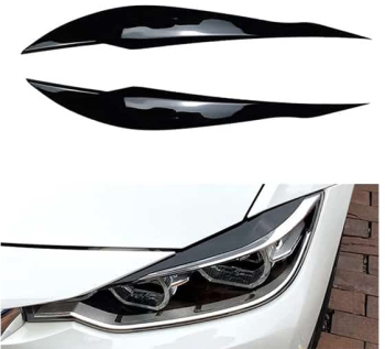 Set 2 Pleoape Faruri Ornamente BMW Seria 3 F30 F31 F32 F33 F36 2011-2018 Negru Lucios 