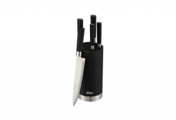 Set cutite 6 piese RETRO Zilan Suport inclus Otel inoxidabil 3CR13 Compatibil masina de spalat vase Negru 