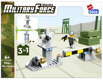 Set de constructie Alleblox Military Force - punct de control 3 in 1 - AB3022 / 492847 104 piese 6+ 