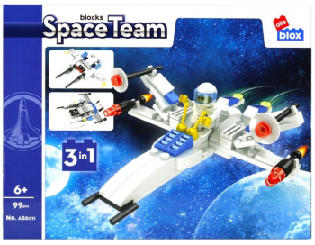 Set de constructie Alleblox Space Team - nava spatiala 3 in 1 diverse modele 97-103 piese 6+ 