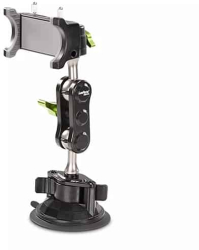Suport auto pentru telefon profesional AutoREY® Premium Negru Montare pe parbriz sau bord cu ventuza Reglare 360 grade Universal 