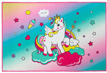 Covor Dreptunghiular Roz cu Model Unicorn 90 x 60 cm 