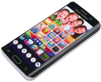 Jucarie interactiva copii telefon mobil culoare negru cu sunete si lumini taste material plastic 