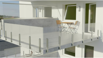 Panou sticla pentru balustrada 90x100x1 cm