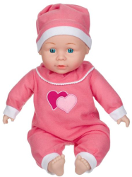Papusa bebelus cu corp moale 35 cm fucsia 