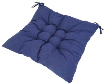 Perna scaun cu bretele de legat 40x40 cm 4 cm grosime poliester si burete albastru