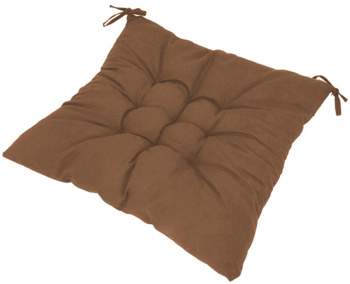 Perna scaun cu bretele de legat 40x40 cm 4 cm grosime poliester si burete maro 