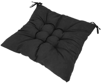 Perna scaun cu bretele de legat 40x40 cm 4 cm grosime poliester si burete negru
