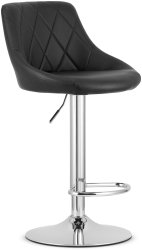 Scaun Bar Kona Baza Cromata Piele Ecologica Neagra 