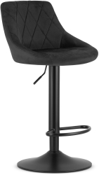 Scaun Bar Kona Baza Neagra Catifea Neagra 